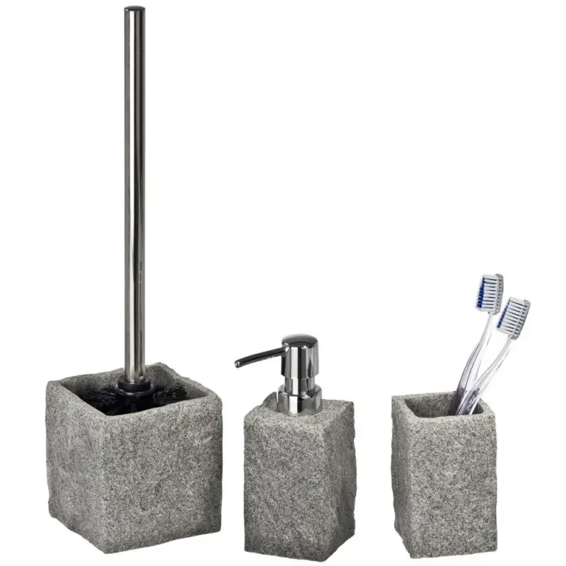 Pojemnik na szczoteczki, dozownik do mydła i szczotka do wc GRANITE - zestaw, WENKO Hit cenowy