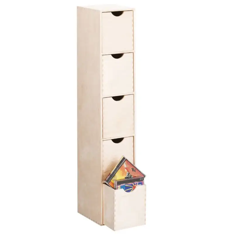 Pojemnik na drobiazgi, 5 szuflad, drewniany, mini regał do decoupage- 86x21x18 cm, ZELLER Bestseller