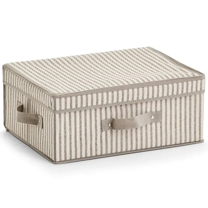 Składany pojemnik tekstylny z pokrywą, 38 x 29 x 16,5 cm, STRIPES Hit cenowy