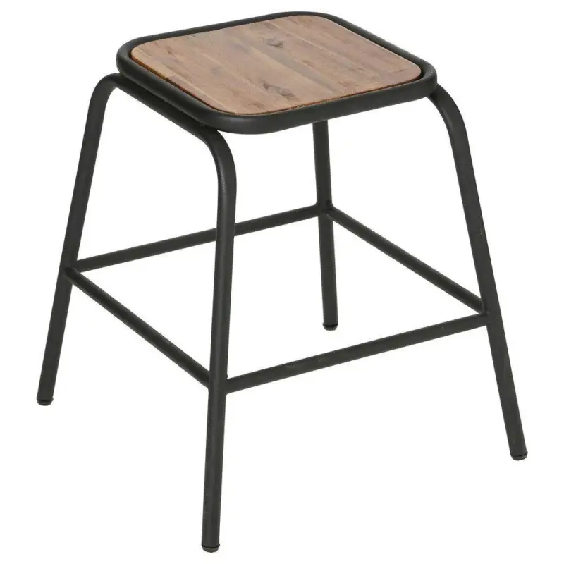 Wyjątkowa oferta Taboret z drewnianym siedziskiem i metalowym stelażem