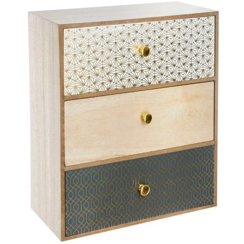 Hit sprzedaży Komoda dziecięca z 3 ozdobnymi szufladami, mała szafka pokojowa - 23 x 12 x 29 cm, Atmosphera Créateur d'intérieur