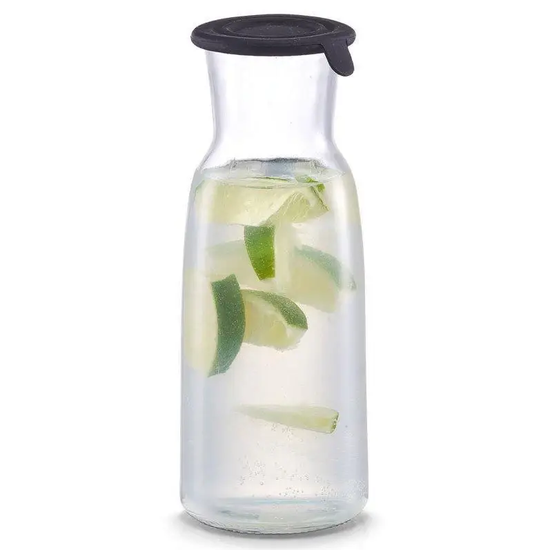 Nowość Szklana karafka z silikonową pokrywką, 700 ml