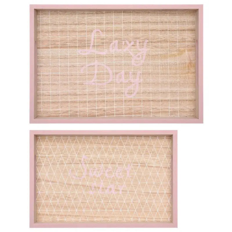Wyjątkowa oferta Tace drewniane LAZY DAY, 2 sztuki w komplecie