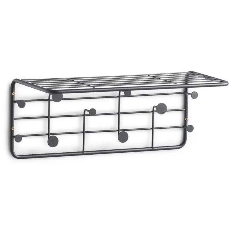 Wyjątkowa oferta Wieszak na ubrania z półką, 10 haczyków, metalowy, ZELLER