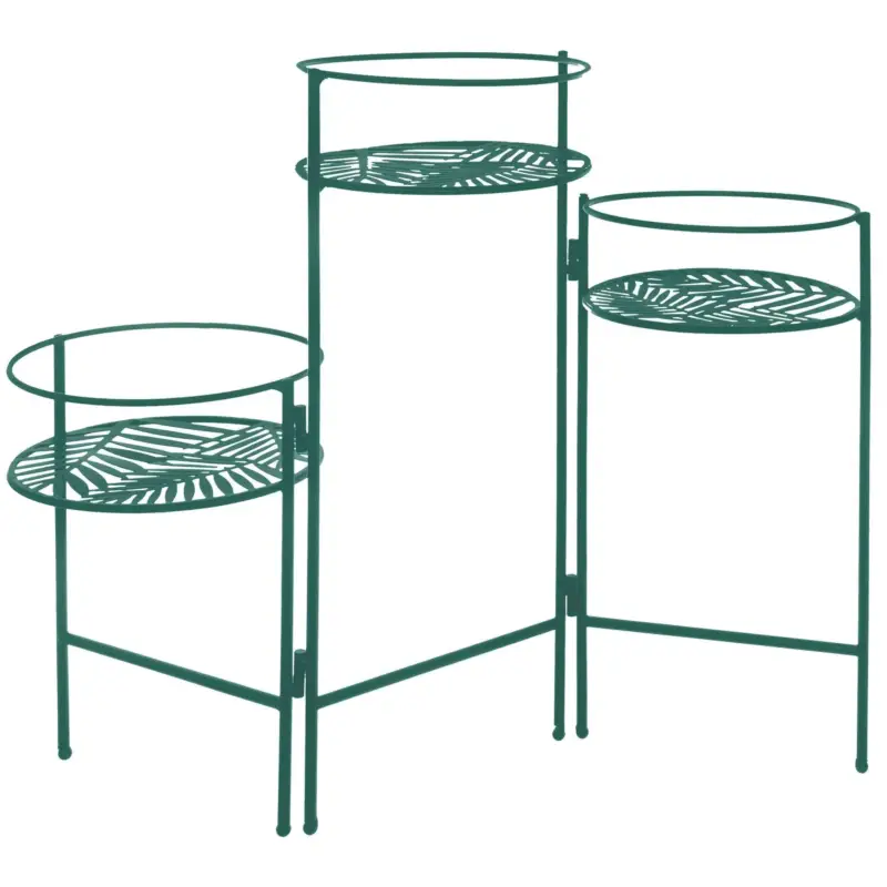 Kwietnik metalowy stojący LEAF, 3 podstawki na kwiaty, 49 cm Sprawdź teraz