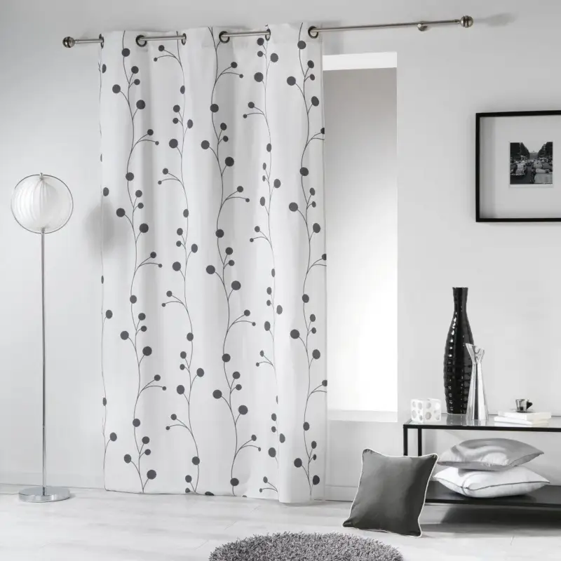 Zasłona okienna CLOCHETTES, 140 x 280 cm, biała z printem Sprawdź teraz