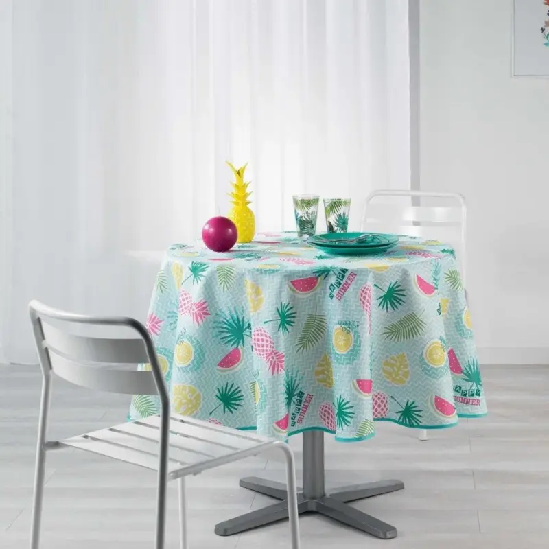 Najlepsza cena Obrus okrągły na stół HAPPY SUMMER, Ø 180 cm, kolor miętowy