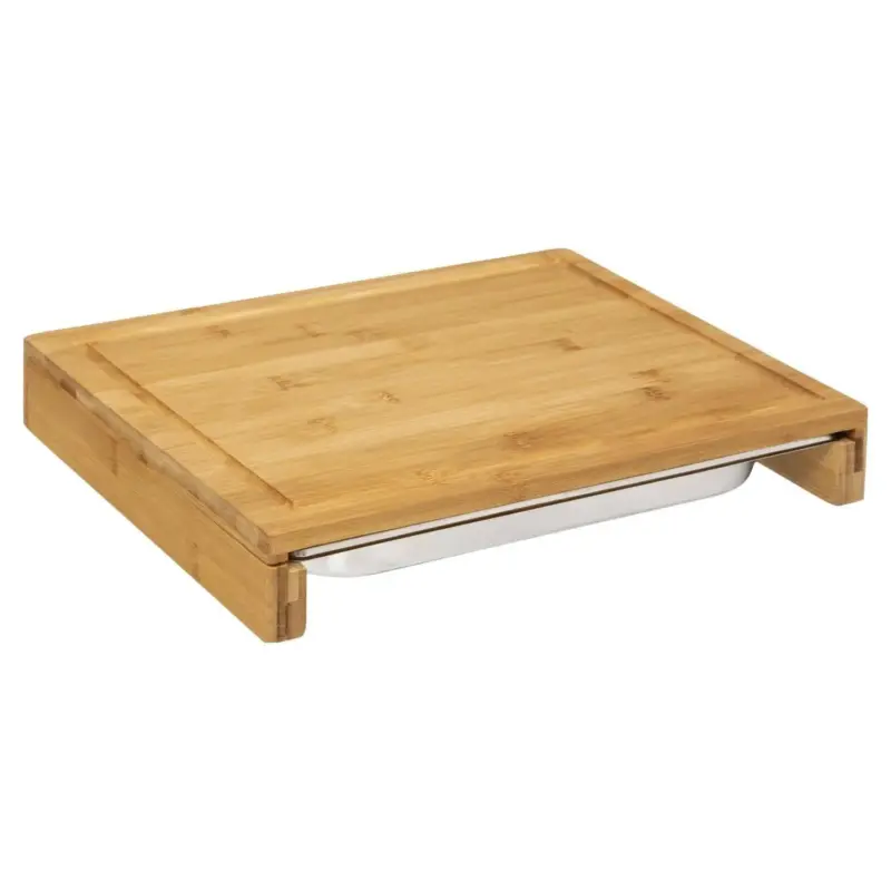 Deska do krojenia z tacą, 35 x 28 cm, bambus Cena promocyjna