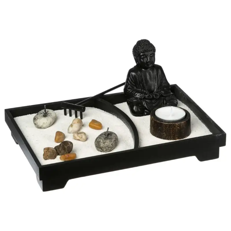 Premium Dekoracja z figurką buddy ZEN GARDEN, 24 x 16 cm