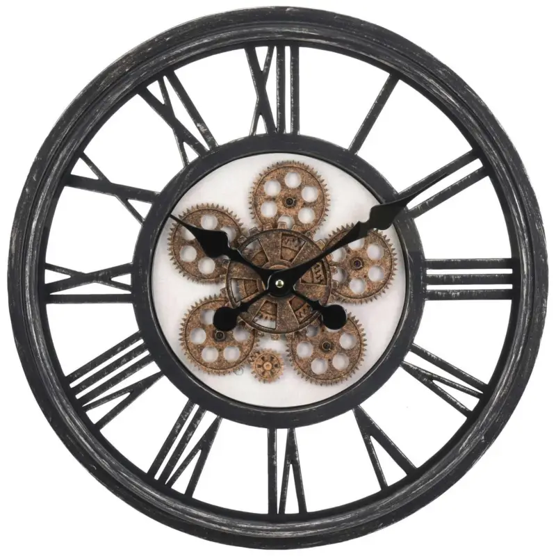 Zegar ścienny z ozdobnym mechanizmem, Ø 50 cm, cyfry rzymskie Hit sprzedaży