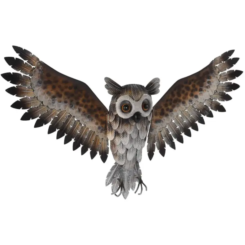 Dekoracje ścienna z metalu SOWA, 65 x 42 cm Wyjątkowa oferta