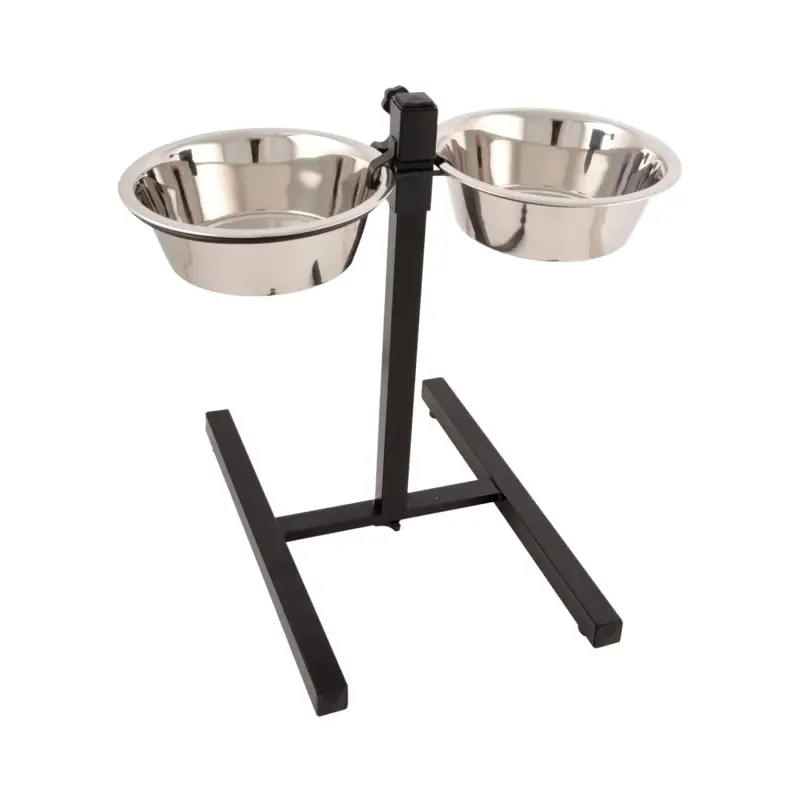 Oferta czasowa Miska dla psa na stojaku, 2 sztuki, regulowana wysokość