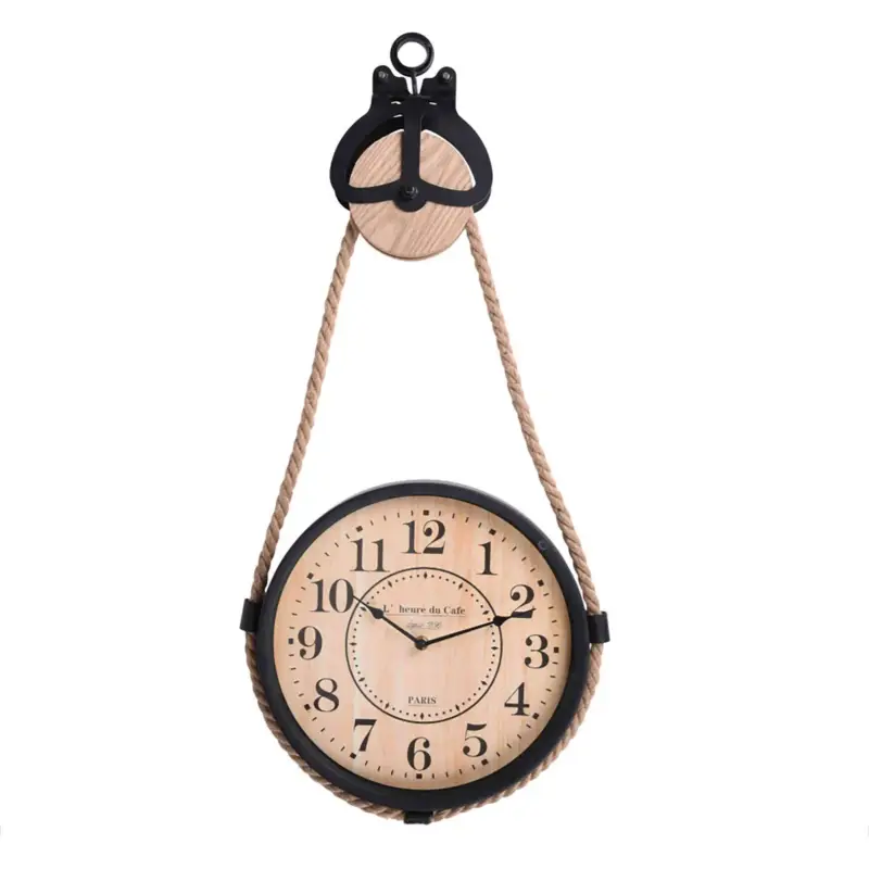 Zegar ścienny industrialny na sznurze, Ø 33 cm Oferta limitowana