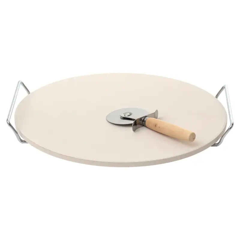 Darmowa dostawa Kamień do pieczenia pizzy Ø 33 cm + nożyk i metalowy stojak