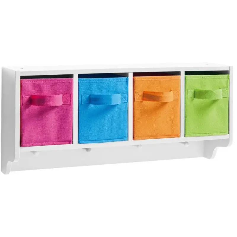 Ekspresowa dostawa OUTLET Półka na zabawki COLORFUL + 4x wieszak, 2w1