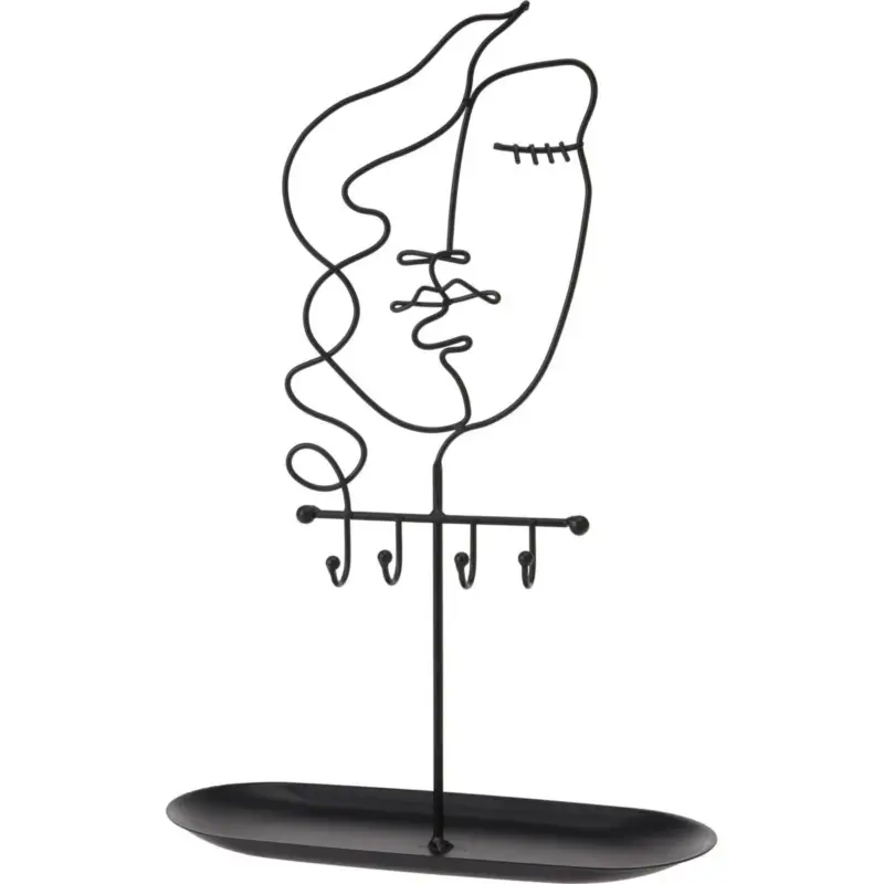 Bezpieczne zakupy Wieszak na biżuterię ABSTRACT FACE, metalowy, 35 cm
