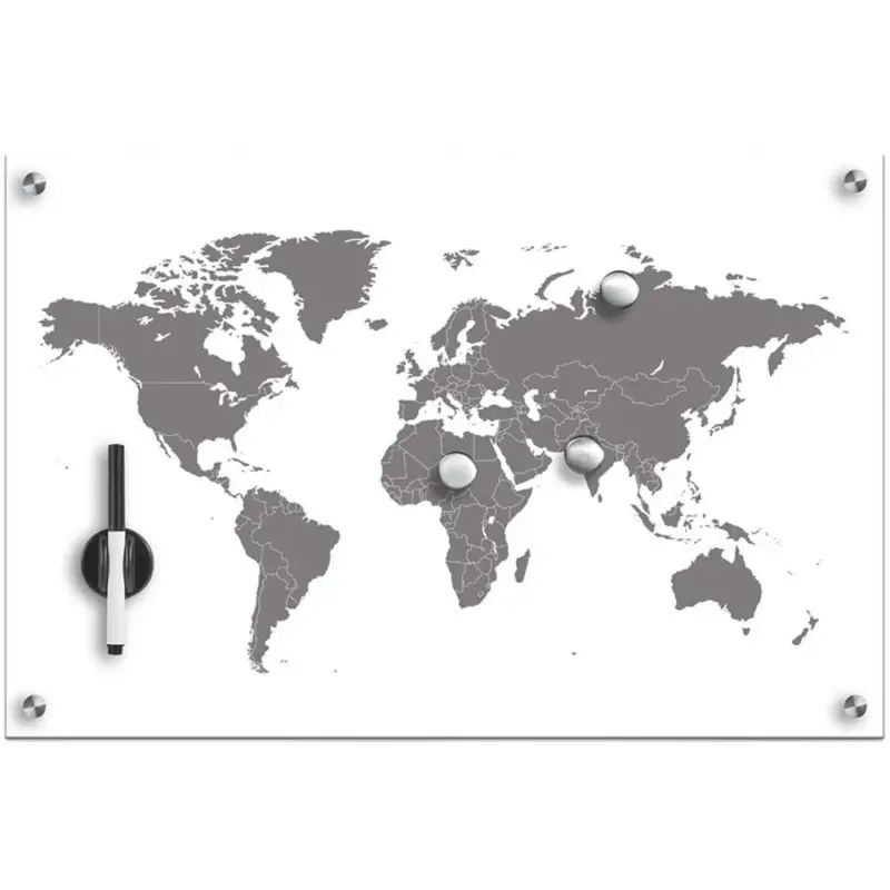 OUTLET Tablica magnetyczna World + 3 magnesy, 60x40 cm, ZELLER Tylko do końca tygodnia