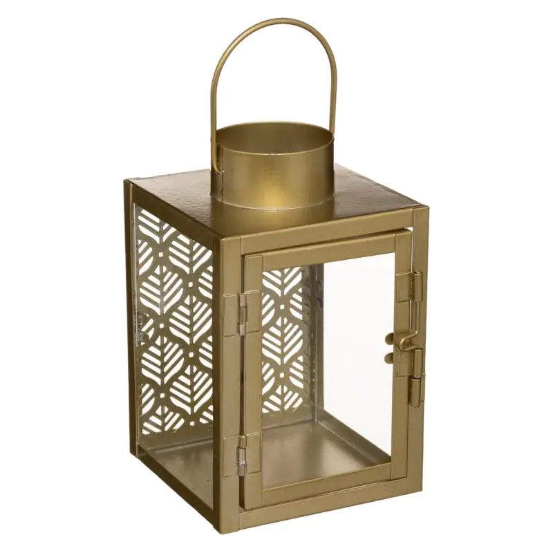 Metalowy lampion GOLD z ażurową ścianką Wyjątkowa oferta