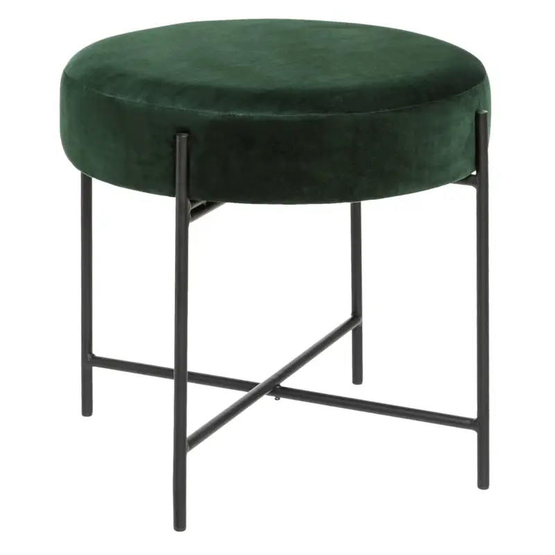 Tylko do końca tygodnia OUTLET Taboret welurowy ARTY, Ø 47 cm, zielony