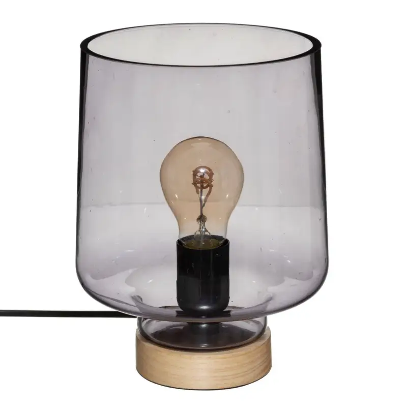 Bezpieczne zakupy Lampa stołowa loft Mind, szklany klosz, wys. 23 cm