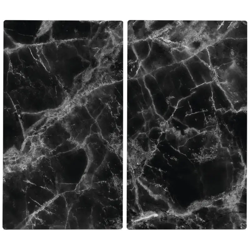 OUTLET Szklane płyty ochronne MARBLE BLACK na kuchenkę – 2 sztuki, ZELLER Bezpieczna płatność