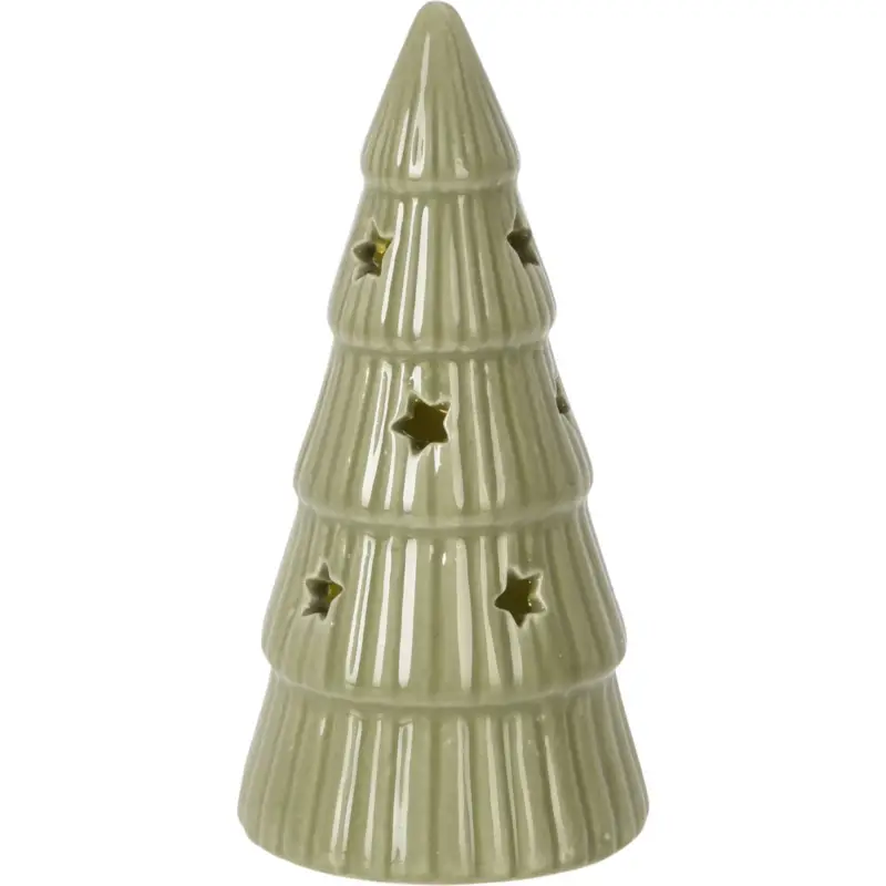 Porcelanowa choinka z oświetleniem LED, gwiazdki, 14 cm Ostatnie sztuki