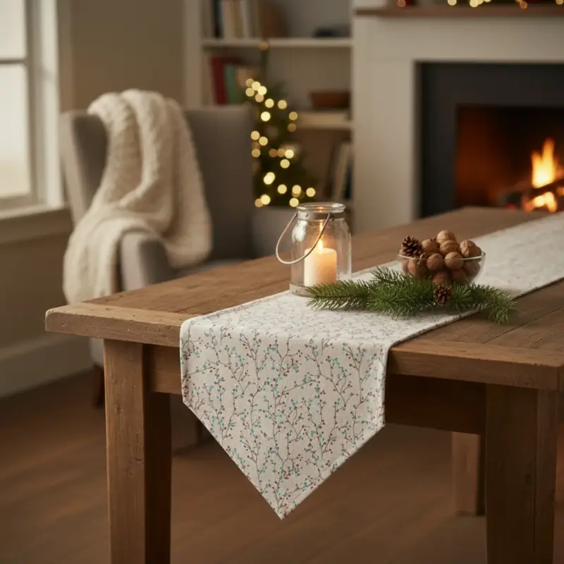 Świąteczny bieżnik na stół, gałązki, 150 cm Oferta czasowa