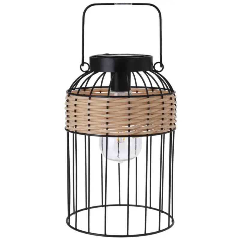 Lampion solarny z dekorem z plecionki i z szerokim uchwytem, Ø 16 x 25 cm Dodaj do koszyka