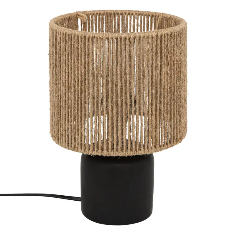 Wysoka jakość Ceramiczna lampa stołowa KOBY z plecionym kloszem, 24 cm