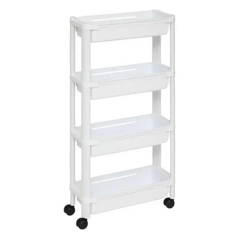 Hit cenowy Wąski wózek kuchenny na kółkach SIMPLE, plastikowy, 37,6 - 60 x 15 x 78,5 cm