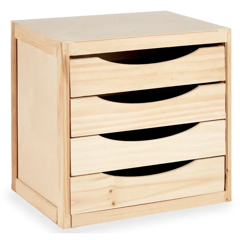 Tylko do końca tygodnia Organizer drewniany MINI, 4 szuflady, 38,5 x 30 x 37,4 cm