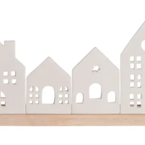 Darmowy zwrot Porcelanowa podstawka pod świeczki miasteczko, 30 x 8 x 16 cm