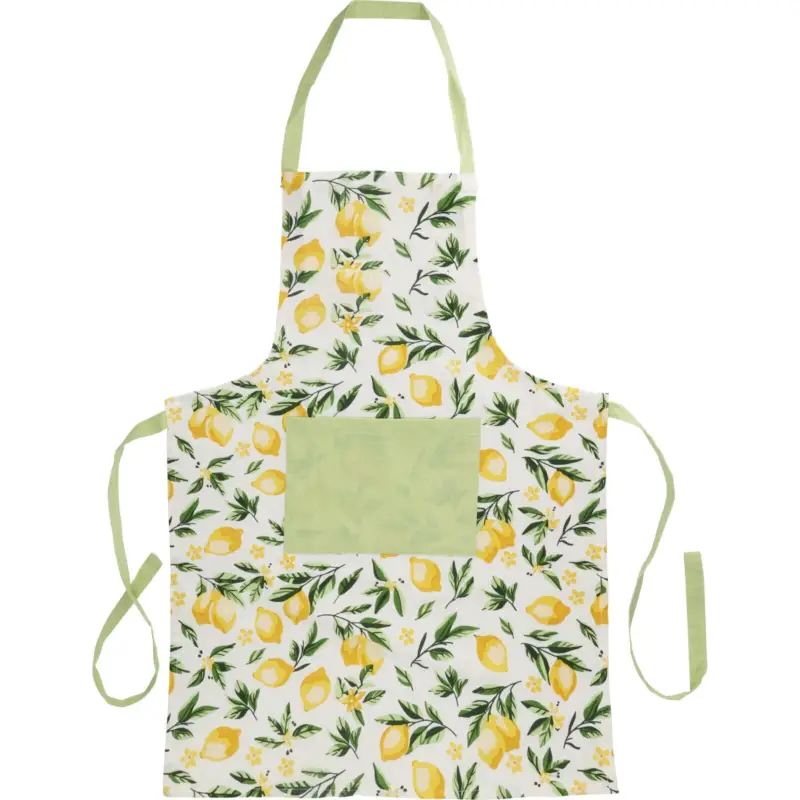 Bawełniany fartuch kuchenny LEMONY wzór w cytryny, 84 x 60 cm Dostępne od ręki