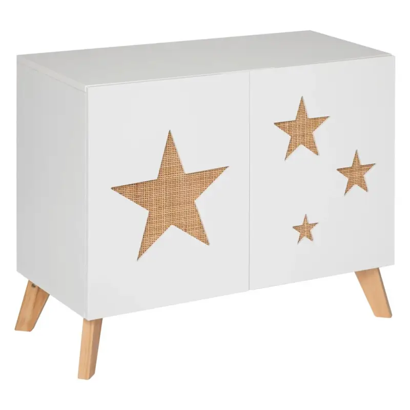 Tylko dziś OUTLET Komoda dla dzieci Star, biała z gwiazdkami, 65 x 35 x 79,5 cm