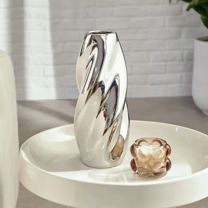Kup online Wazon srebrny TWISTED SKY, ceramiczny
