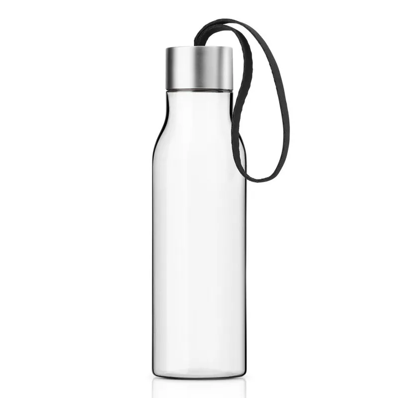 Darmowa dostawa Butelka na wodę 500 ml, z czarnym paskiem, plastik, Eva Solo