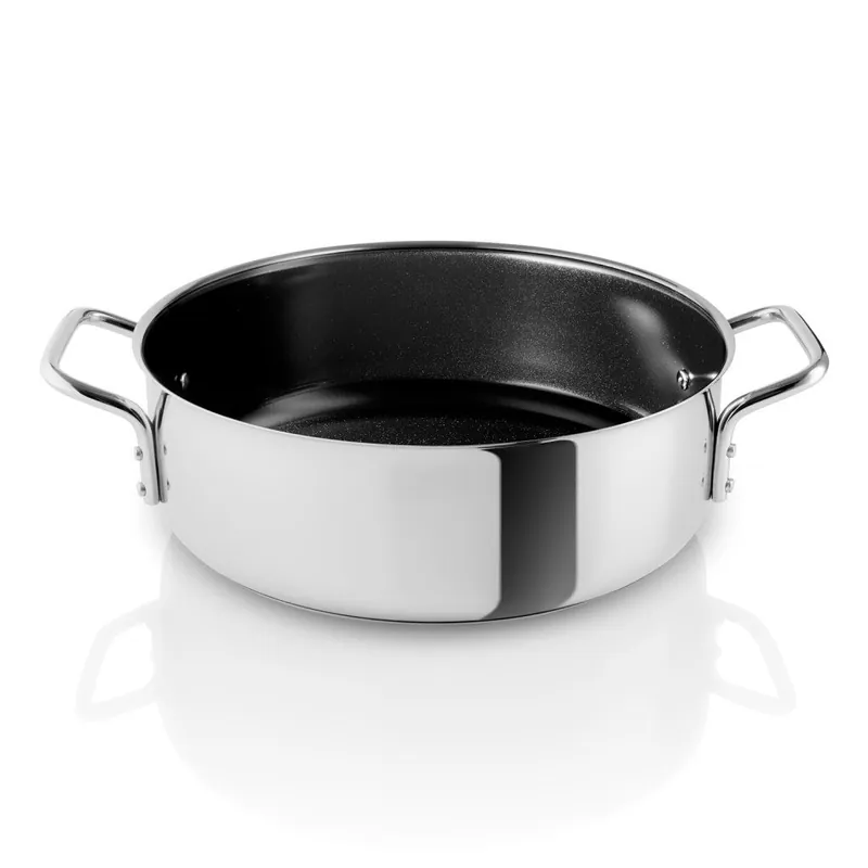 Wyprzedaż Nierdzewny garnek niski do sauté z nieprzywierającą ceramiczną powłoką wewnętrzną O 24 cm Eva Solo