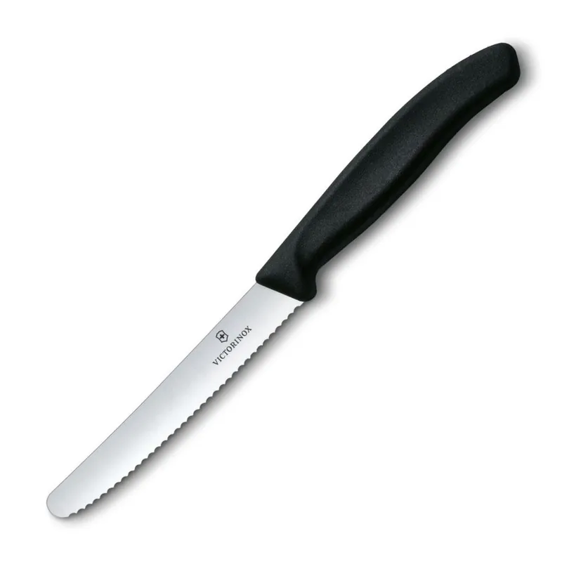 Darmowa dostawa Nóż do pomidorów 11 cm, czarny, Victorinox