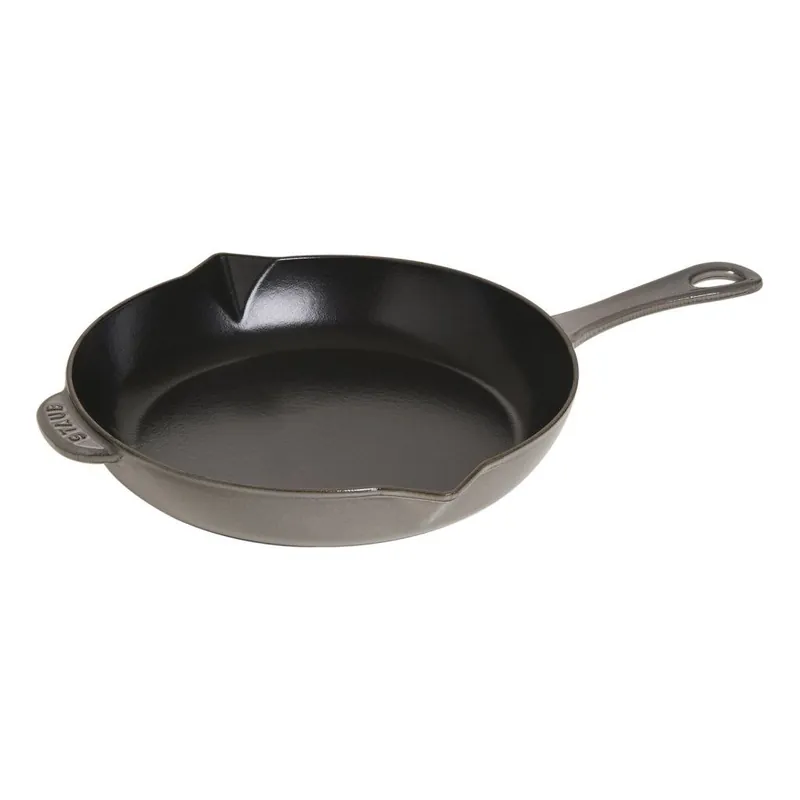 Patelnia do smażenia 26 cm, grafitowo-szara, żeliwna, Staub Dostępne od ręki