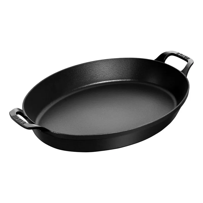 Dostępne od ręki Żeliwna owalna brytfanna czarna 21 cm