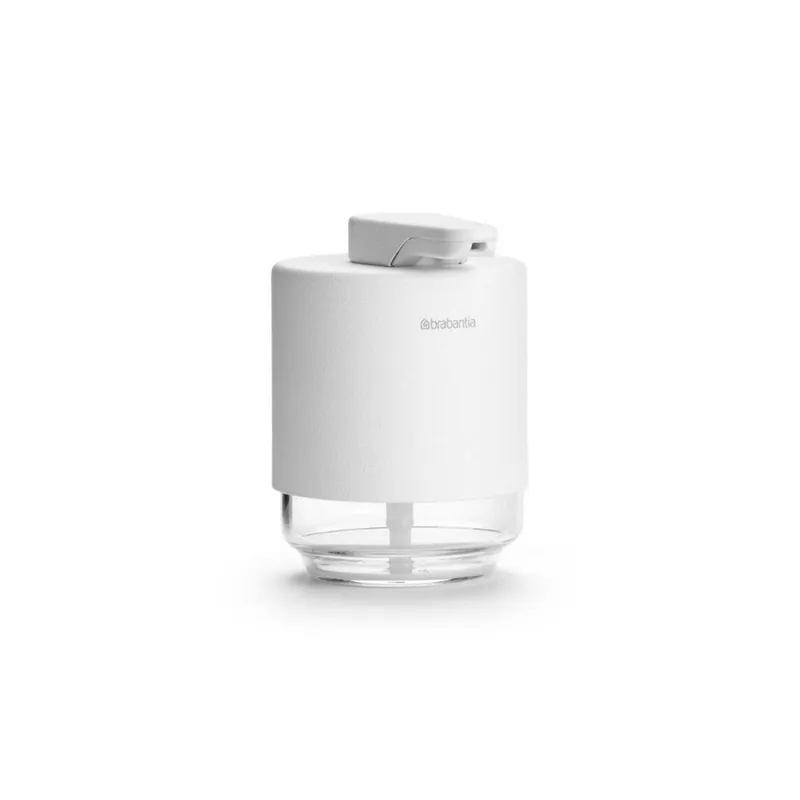 Nowy Dozownik mydła w płynie MINDSET 200 ml, biel mineralna, stal i szkło, Brabantia