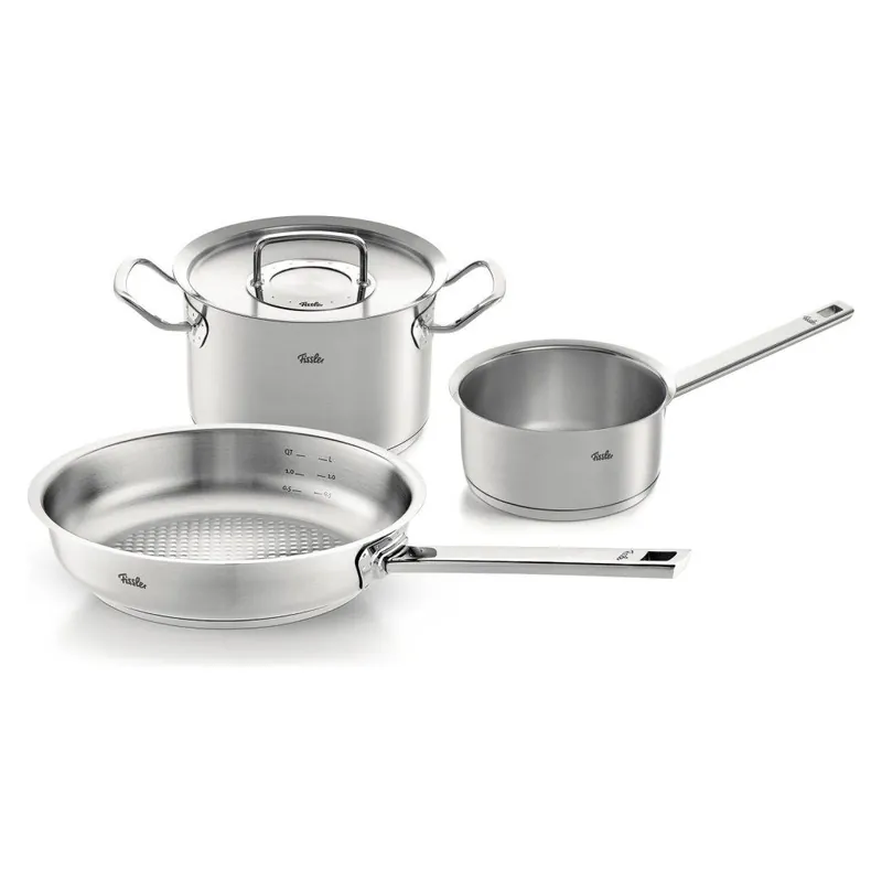Zestaw patelni i garnków ORIGINAL-PROFI COLLECTION, 3 el., 1,4 l/ 2 l/ 4 l, stal nierdzewna, Fissler Oferta