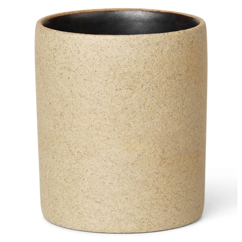 Darmowa dostawa Kubek na szczoteczki do zębów BON 6,5 cm, piasek, porcelana, twardy LIVING