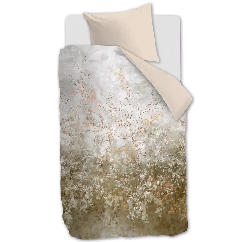 Promocja Komplet pościeli na łóżko pojedyncze FLORESENCE 140 x 200 cm, naturalny, satyna bawełniana, Kardol
