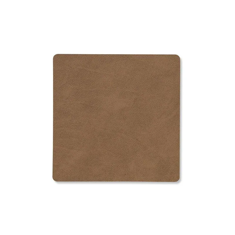 Bezpieczne zakupy Podstawka pod szklankę SQUARE NUPO 10 x 10 cm, brązowy, skóra, LIND DNA