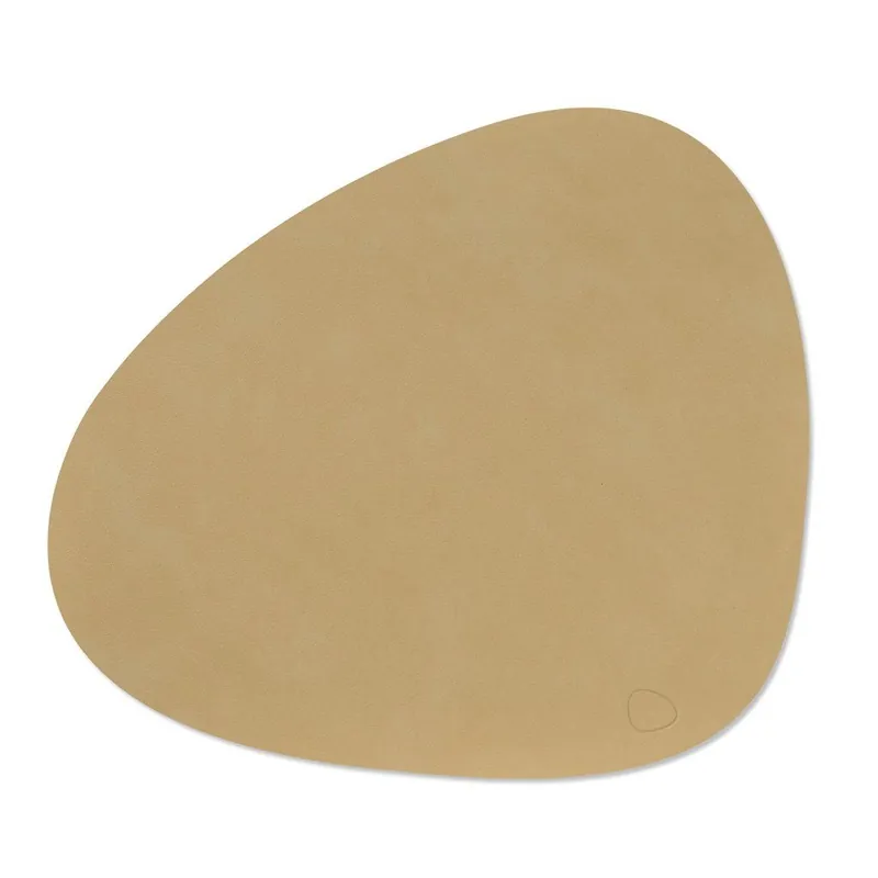 Bestseller Podkładka pod talerz CURVE NUPO 37 x 44 cm, khaki, skóra, LIND DNA
