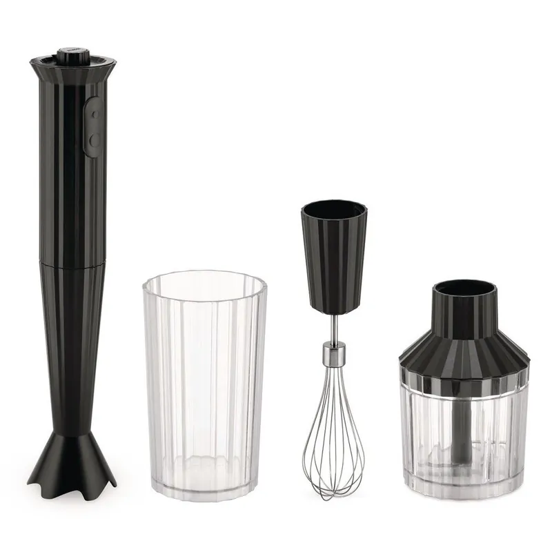 Blender ręczny PLISSÉ 34 cm, zestaw 4 szt., czarny, plastikowy, Alessi Wyjątkowa oferta