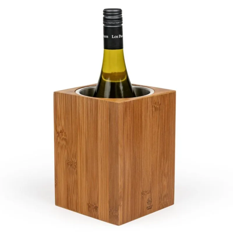 Cooler do wina BAROLO 18 cm, brązowy, bambus / stal nierdzewna, Leopold Vienna Bezpieczne zakupy