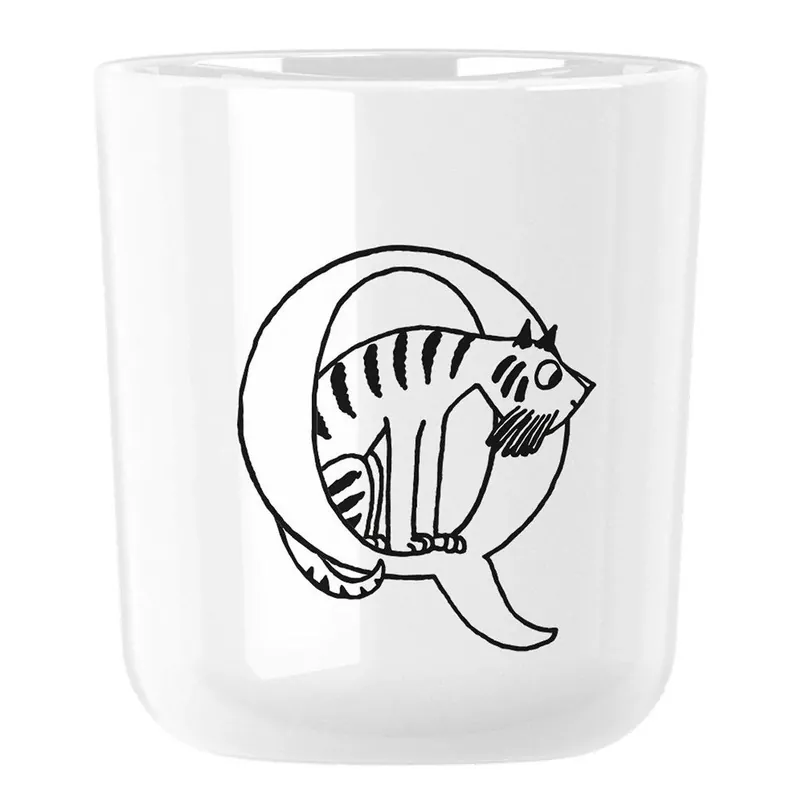 Hit cenowy Plastikowy kubek MOOMIN ABC 200 ml, litera Q, biały, RIG-TIG
