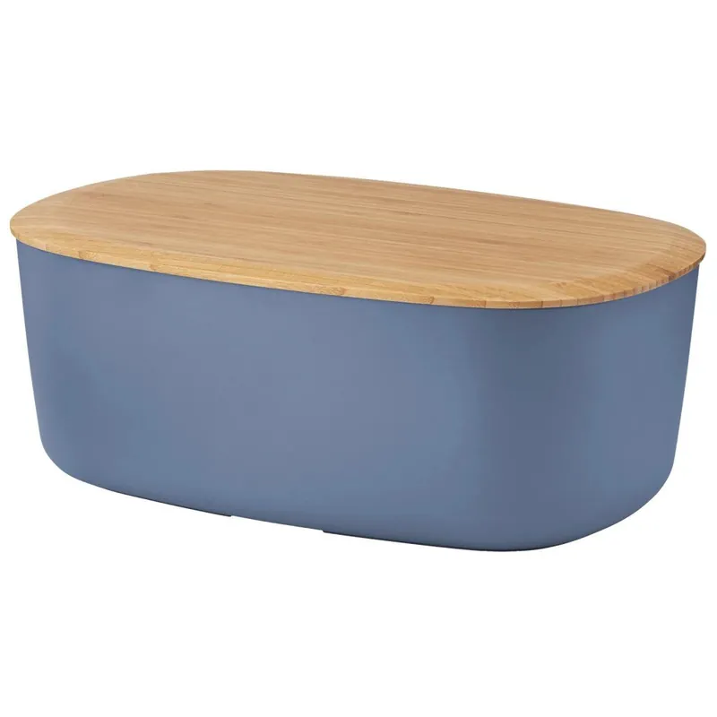 Chlebak BOX-IT 34 cm, ciemny niebieski, plastikowy / bambus, RIG-TIG Sprawdź teraz